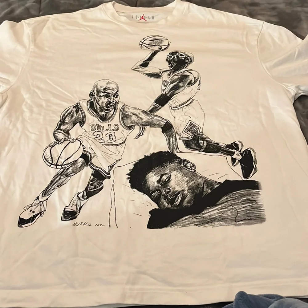 Jordan White Black Graphic Short Sleeve Tee OFF White Abloh